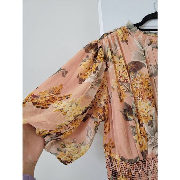 Anthropologie Amaranth Puff-Sleeved Mini Dress Not So Serious NWT Size XL - Picture 3 of 14